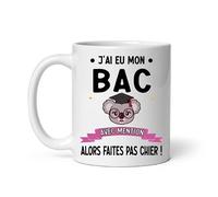 Mug J'ai eu mon BAC mention faites pas chier diplôme Baccalauréat fille koala Tasse