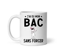 Mug J'ai eu mon BAC sans forcer Bachelière Réussite diplôme lapin Tasse