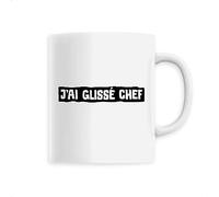 Mug J'ai glissé chef, la 7ème compagnie - Imprimé en France - Tasse originale en céramique - Cadeau Anniversaire Film et Série Humour original rigolo (Blanc)