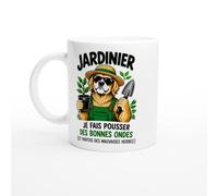 Mug Jardinier Je Fais Pousser des Bonnes Ondes et Parfois des Mauvaises | Tasse Fun Jardinier - Idée Cadeau Originale