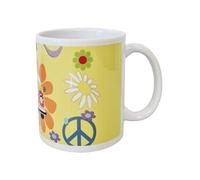 Mug jaune flowers power par Cbkréation