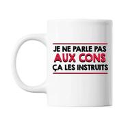 Mug - Je Ne Parle Pas Aux Cons - Céramique - 325 Ml - Lave-Vaisselle - Design Contemporain