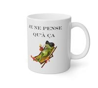 Mug Je ne pense qu'à ça Grenouille idée cadeau humour drôle amusant tasse