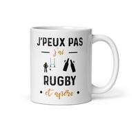 Mug je peux pas j'ai rugby Ballon et apéro cadeau rugby rugbyman Tasse rugby