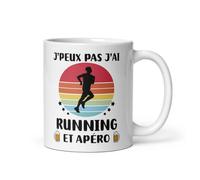 Mug je peux pas j'ai running et apéro vintage coureur tasse running