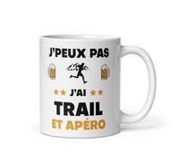Mug je peux pas j'ai trail et apéro cadeau traileur tasse trail