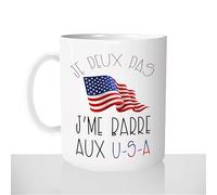 Mug Je Peux pas J'me Barre Aux USA - Tasse Cadeau Personnalisée - Idée Cadeau Etats-Unis - New York Voyage Vacances