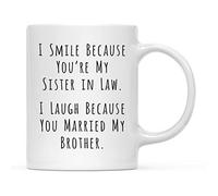 Mug Je souris parce que tu es ma belle-sœur Tasse à cafe Nerds Lot de | 2-330ml Humour Mugs Réutilisable Mugs à café NoëL Femme