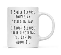 Mug Je souris parce que tu es ma belle-sœur Tasse NoëL Lot de 2-330ml | Rillant Mugs Humour Tasses GoûTer FêTe Des PèRes