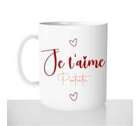 Mug Je T'aime Patate - Tasse Cadeau Saint-Valentin - Idée Cadeau Couple Amour Amie Humour Coeur Mignon Anniversaire