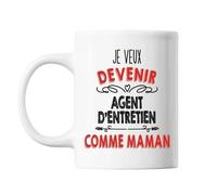 Mug Je Veux Devenir Agent D'entretien Comme Maman Tasse Cadeau Personnalisé