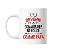 Mug Je Veux Devenir Commissaire De Police Comme Papa Tasse Cadeau Personnalisé