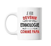 Mug - Je Veux Devenir Ethnologue Comme Papa - Céramique - 325 Ml - Résistant Lave-Vaisselle Et Micro-Onde