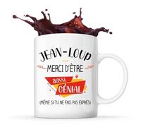 Mug Jean-Loup Génial Sans Faire Exprès Tasse Cadeau Prénom Surnom Nom De Famille Anniversaire Noël