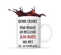 Mug - Jean-Marie - Tasse Cadeau - Céramique - Blanc - Cylindrique