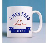 Mug J'MENFOU J'Y VAIS AU TALENT - Mug céramique de qualité. Mug imprimé en France