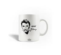 Mug - Johnny Hallyday - Céramique - 30cl - Blanc - Compatible lave-vaisselle