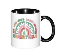 Mug Joie Amour Espoir Paix Croire Élégants Cadeau d'anniversaire Tasse en Céramique avec Poignée Souvenir Tasses À Café 11Oz