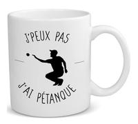 Mug J'peux pas j'ai pétanque - Mug pétanque - mug sport - mug humour - idée cadeau à offrir ou à s’offrir