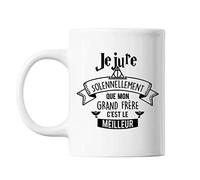Mug Jure Solennellement Grand Frère le Meilleur Blanc