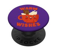 Mug Kawaii Hot Chocolate Warm Wishes PopSockets PopGrip Adhésif