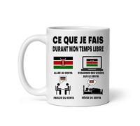 Mug Kenya ce que je fais durant mon temps libre Tasse humour voyage
