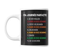 Mug Kick Boxing Journée Parfaite Tasse Humour Tasse Cadeau Personnalisé