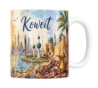 Mug Koweït - Kuwait Towers, Boutre & Dallah - Céramique 330 ml