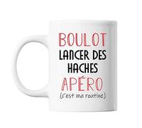 Mug Lancer Des Haches C'est ma Routine Blanc | Tasse Humour
