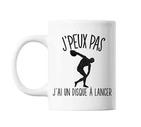 Mug Lancer Du Disque J'peux Pas Blanc Tasse Cadeau Personnalisé
