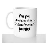 Mug Les Frites Dans Le Même Panier - Tasse Cadeau Idées Cadeaux Original - Expression Belge - Humour Débile Collègues