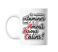 Mug Les Meilleures Vitamines Sont A.B.C Amour Bisous Câlins ! Tasse Citation Amour