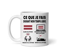 Mug Lettonie ce que je fais durant mon temps libre Tasse humour voyage