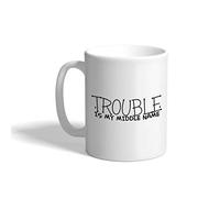 Mug L'inspiration de Trouble Is My Middle Tasse Amis 330ml | Tasses À Thé épais Tasse en céramique pour Bureau Espresso Femme