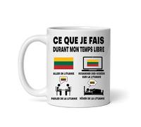 Mug Lituanie ce que je fais durant mon temps libre Tasse humour voyage