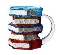 Mug Livre Café | Tasse à Café Verre Peint Motif Livres de Bibliothèque - Accessoire Littéraire pour Boissons Chaudes et Froides Idéal Cadeau Écrivains Professeurs Amis Famille Amoureux de Lecture