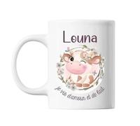Mug Louna Amour Et Biberon De Lait Vache Tasse Cadeau Bébé Enfant