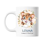 Mug - Louna - Amour Pur Tigre - Céramique - 325 Ml - Résistant Lave-Vaisselle Et Micro-Onde