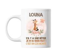 Mug Louna Cou Monté Girafe Tasse Cadeau Bébé Enfant