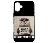Mug Loutre arrêté pour Un méfait Mignon Qui en Vaut la Peine Coque pour iPhone 16 Plus