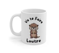 Mug Loutre Colérique - Tasse Céramique 325ml - Design Animal Drôle Cartoon - Compatible Micro-Ondes et Lave-Vaisselle