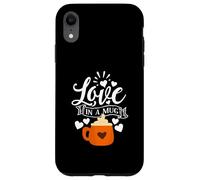 Mug Love in A Mug Lover Saying Hearts Fall Drink Graphic Coque pour iPhone XR