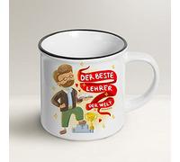 Mug Lover - Der beste Lehrer der Welt - (Er - DEUTSCH) Geschenkidee Tasse mit Umschlag und Grußkarte und Organza-Säckchen.