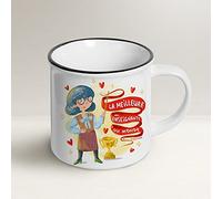 Mug Lover - La Meilleure Enseignante du Monde (Français) - Mug idée cadeau - Mug idée cadeau avec enveloppes et cartes de voeux et petit sachet organza