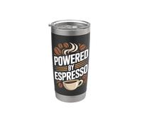 Mug Lover Powered By Espresso Coffee Beans Gobelet isotherme en acier inoxydable double paroi