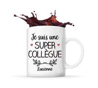 Mug Lucienne Une Super Collègue Tasse Cadeau Prénom Nom De Famille Travail Métier Départ Retraite Collègue