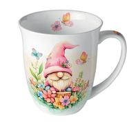 Ambiente Mug lutin fleuri en porcelaine fine 400 ml