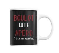 Mug - Lutte - C'est Ma Routine - Céramique - 325 Ml - Résistant Lave-Vaisselle Et Micro-Onde