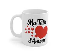 Mug Ma Tata d'amour - Coeurs et Tendresse - Cadeau Émotionnel pour Les Tatas Exceptionnelles Taille 11oz