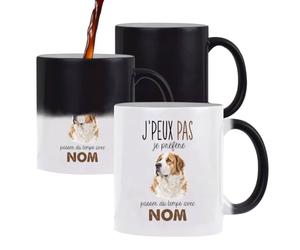Mug Magique Berger d'Asie Centrale : Passer du temps | Tasse Thermosensible, le Motif Apparaît à la Chaleur | Céramique 300 ml Recto Verso | Cadeau Propriétaire Chien Collègue Anniversaire Noël